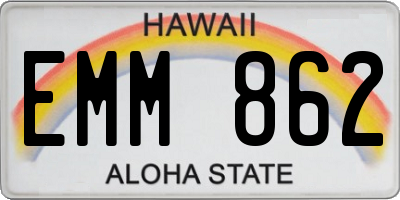 HI license plate EMM862