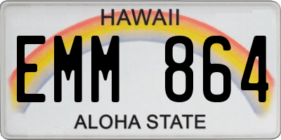 HI license plate EMM864