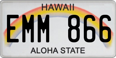 HI license plate EMM866