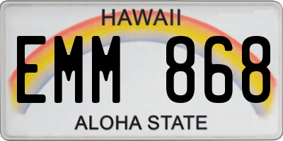 HI license plate EMM868