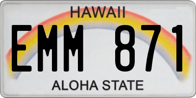 HI license plate EMM871