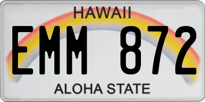 HI license plate EMM872