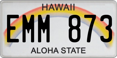 HI license plate EMM873
