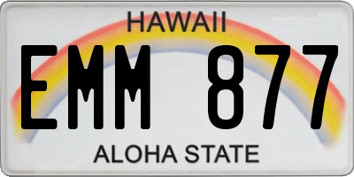 HI license plate EMM877