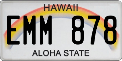 HI license plate EMM878