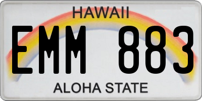 HI license plate EMM883