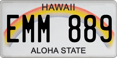 HI license plate EMM889
