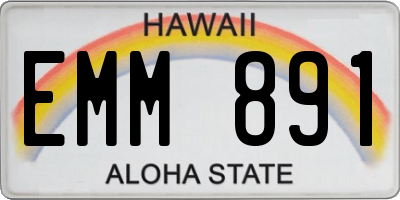 HI license plate EMM891