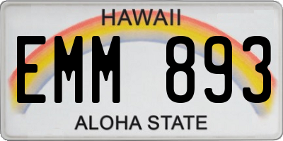 HI license plate EMM893