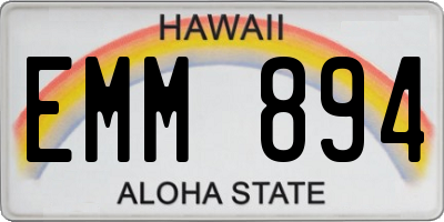 HI license plate EMM894