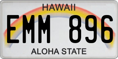 HI license plate EMM896