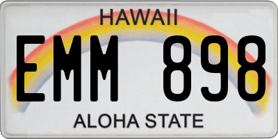 HI license plate EMM898