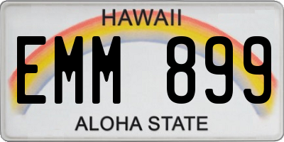HI license plate EMM899