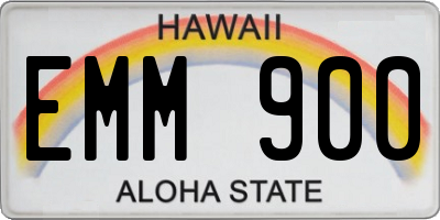 HI license plate EMM900