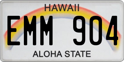HI license plate EMM904