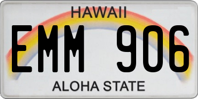 HI license plate EMM906