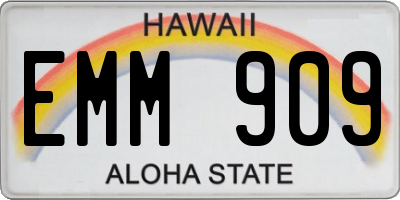 HI license plate EMM909