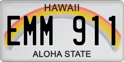 HI license plate EMM911