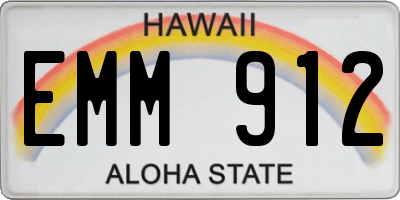 HI license plate EMM912