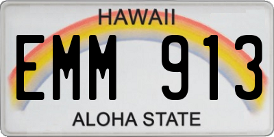HI license plate EMM913