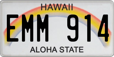 HI license plate EMM914