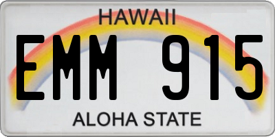 HI license plate EMM915
