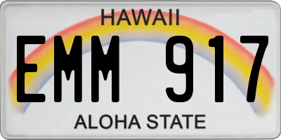 HI license plate EMM917