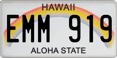 HI license plate EMM919