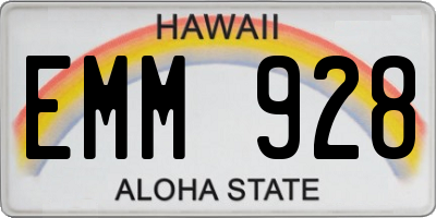 HI license plate EMM928