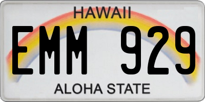 HI license plate EMM929