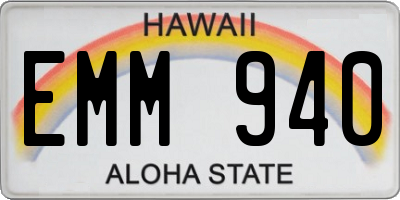HI license plate EMM940