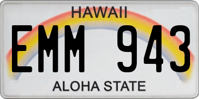 HI license plate EMM943