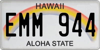 HI license plate EMM944