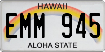 HI license plate EMM945