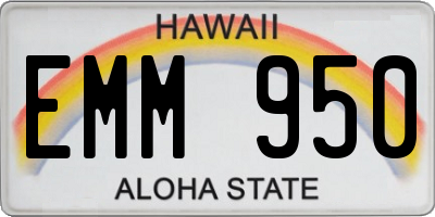 HI license plate EMM950