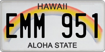 HI license plate EMM951