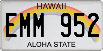 HI license plate EMM952