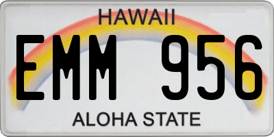 HI license plate EMM956