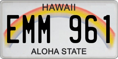 HI license plate EMM961