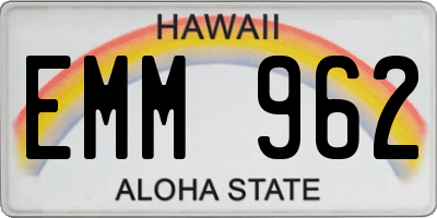 HI license plate EMM962