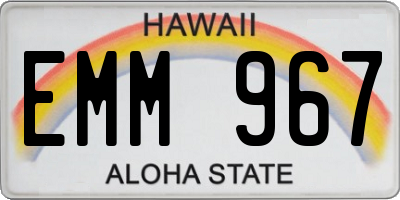 HI license plate EMM967
