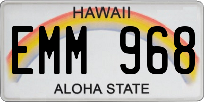 HI license plate EMM968