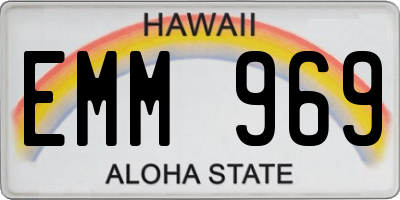HI license plate EMM969