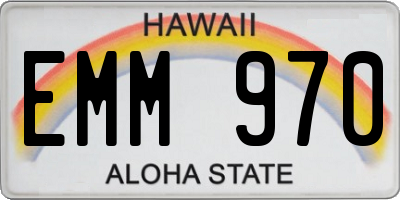 HI license plate EMM970