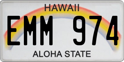 HI license plate EMM974