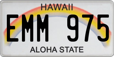 HI license plate EMM975