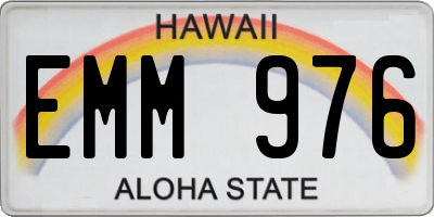 HI license plate EMM976