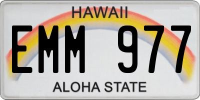 HI license plate EMM977