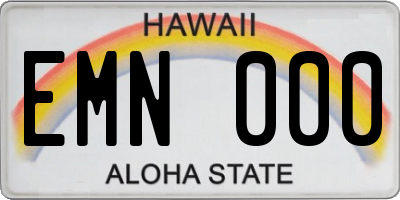 HI license plate EMN000