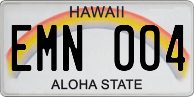 HI license plate EMN004